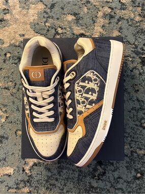Dior B27 Uptown Low Top Sneaker Denim Sneaker ‘Raffia Effect’ Size 42 (9US)